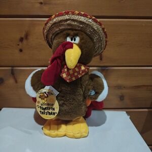 Turkey In The Straw Animatronic Hop And Bop Sings Gobbles Plush Thanksgiving